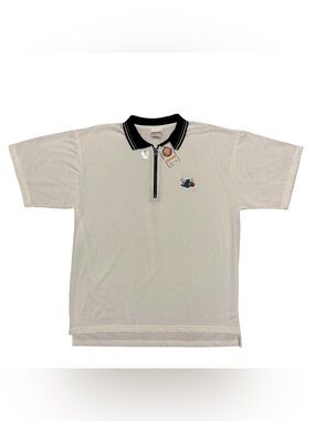 Vintage 90s Charlotte Hornets NBA Brandon Sportswear Quarter Zip Polo White L